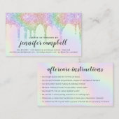 点滅後医療ユニコーンホログラフィックグリッター滴下 名刺 (正面/裏面)