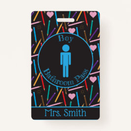 点滅色鉛筆ボーイバスルームのパスバッジ バッジ