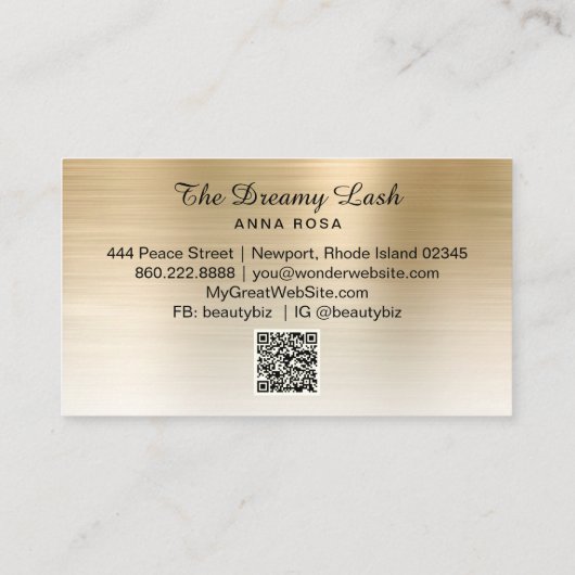 *~*点滅QRブロー拡張機能金ゴールドグリッター 名刺 (裏面)