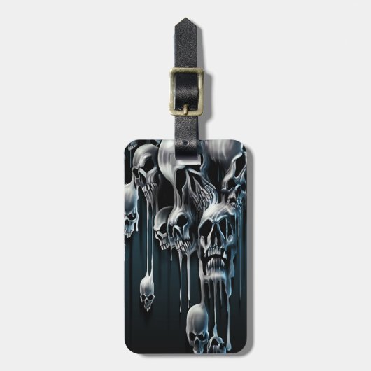 点滴注入のスカル ラゲッジタグ (正面縦)