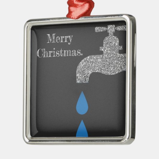 点滴注入コックおよび水配管のグリッターの効果 メタルオーナメント (左)