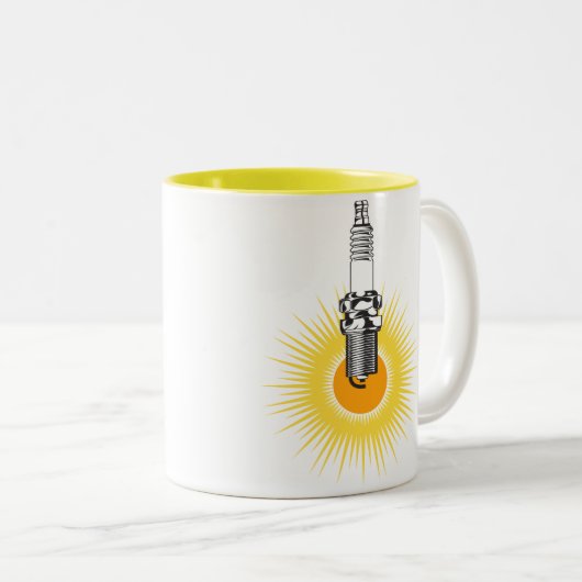 点火プラグの破烈のマグ ツートーンマグカップ (正面右)