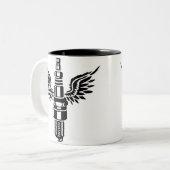 点火プラグ ツートーンマグカップ (正面左)