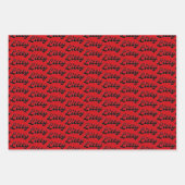 点灯おもしろい赤&オレンジ炎パターン ラッピングペーパーシート (正面3)