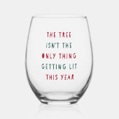 点灯する |クリスマス ステムなしワイングラス (正面)