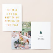 点灯する | ゴールドフォイルおもしろいクリスマスフォトカード 箔カード (ディスプレー)