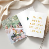 点灯する | ゴールドフォイルおもしろいクリスマスフォトカード 箔カード