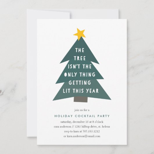 点灯する |ホリデーカクテルパーティの招待状 招待状 (正面)