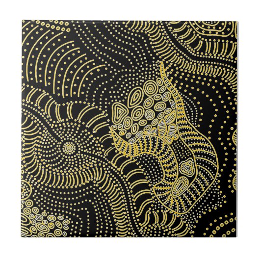 点線を越えて - 先住民のグラフィック タイル (正面)