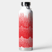 点赤と白の多い背景 ウォーターボトル (左面)
