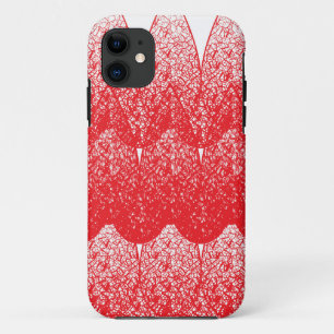 点赤と白の多い背景 iPhone 11 ケース