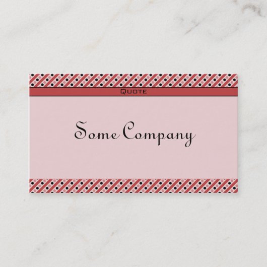 点魅力的とストライプ(イチゴ) 名刺 (正面)