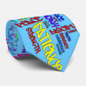 点、親切さ、信頼… 美徳の単語の芸術 ネクタイ (ロール)