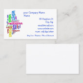 点、親切さ、信頼… 美徳の単語の芸術 名刺 (正面/裏面)