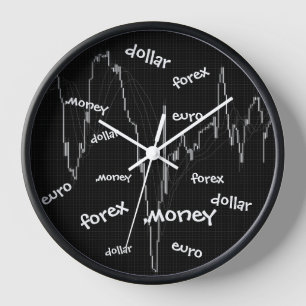 為替、貨幣、ユーロ、ドル 壁時計