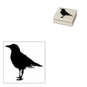 烏がシルエットで立っている ラバースタンプ (押印)