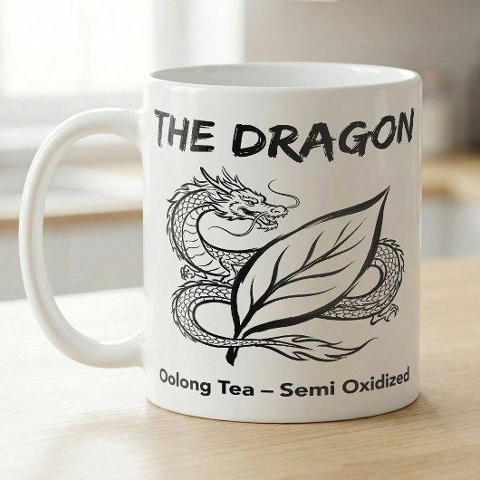 烏龍茶のドラゴン禅線画 コーヒーマグカップ
