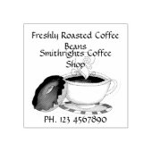 焙煎されたばかりのコーヒー豆2x2 ラバースタンプ (インプリント)