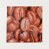 焙煎したブラウンコーヒー豆 タペストリー (正面(横))