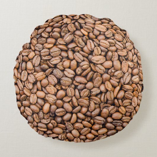 焙煎コーヒー豆オーガニック：フルフレーム ラウンドクッション (正面)