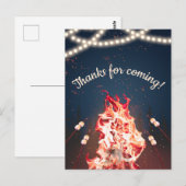 焚き火とマシュマロの感謝の気持ちを伝えるポストカード ポストカード (正面/裏面)