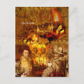 焚き火の夜の歴史的はがき ポストカード (正面)