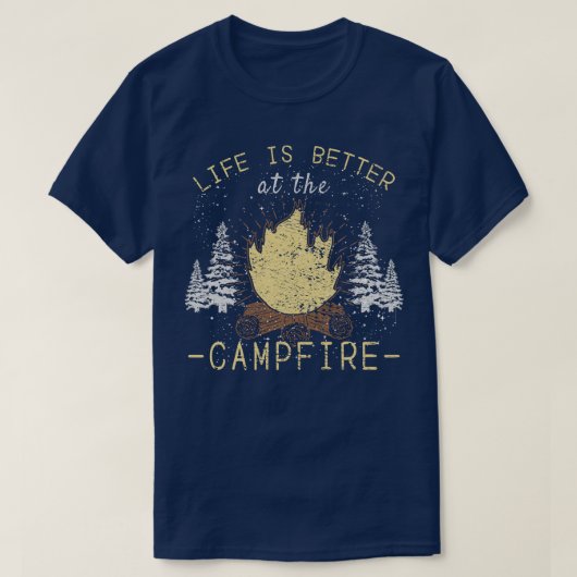 焚き火の方が命が好い Tシャツ (デザイン正面)