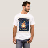焚き火の輝く夜 Tシャツ (正面フル)