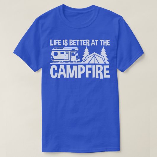焚き火は命が惜しい Tシャツ (デザイン正面)