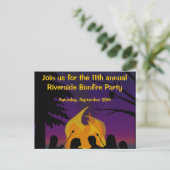 焚き火アウトドアパーティーはがき招待状 インビテーションポストカード (スタンド正面)