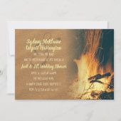 焚き火ウェディングシャワーカップル招待状テンプレート 招待状 (正面)