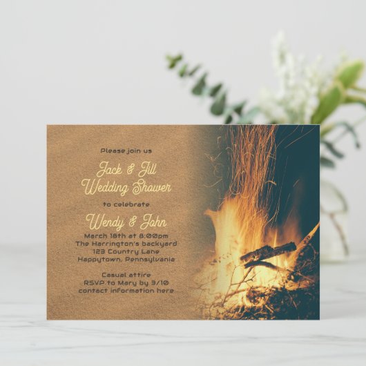 焚き火ウェディングシャワージャックンジル招待状 招待状 (スタンド正面)
