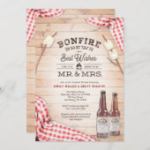 焚き火カップルのシャワー招待状 招待状 (正面/裏面)