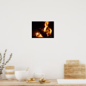 焚き火キャンプファイア火炎ポスター ポスター (キッチン)