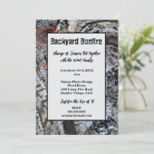 焚き火キャンプファイア火炎写真招待状 招待状 (スタンド正面)