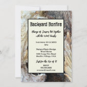 焚き火キャンプファイア焚き木写真招待状 招待状 (正面)
