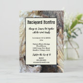 焚き火キャンプファイア焚き木写真招待状 招待状 (スタンド正面)