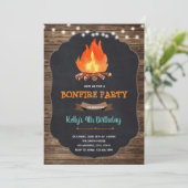 焚き火キャンプ誕生日ピクニックパーティーカード 招待状 (スタンド正面)