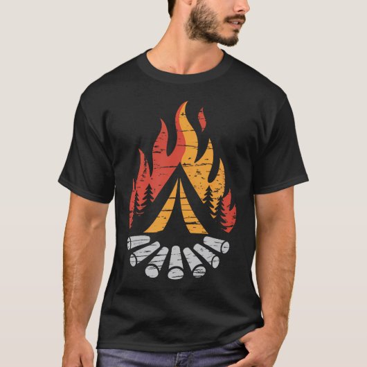 焚き火キャンプ Tシャツ (正面)