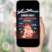 焚き火バースデーパーティー　ラスティックファイアとマシュマロ 招待状