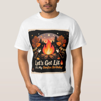 焚き火バースデーパーティTシャツ Tシャツ