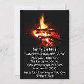 焚き火パーティーの招待状 招待状 (裏面)