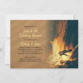 焚き火 ウェディング シャワー ジャック アンド ジル  招待状 (正面)