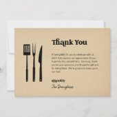 無おもしろい料BBQ結婚サンキューカード サンキューカード (正面)