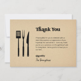 無おもしろい料BBQ結婚サンキューカード サンキューカード
