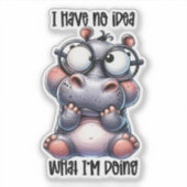 無おもしろい根ヒッポ皮肉 シール (正面)