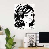 無お洒落邪気の反射 ポスター (ホームオフィス)