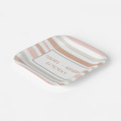 無かわいらしモダン料ストライプパーソナライズされた ペーパープレート (傾斜あり)