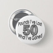 無くなったボタン50ポンドの 缶バッジ (正面&裏面)