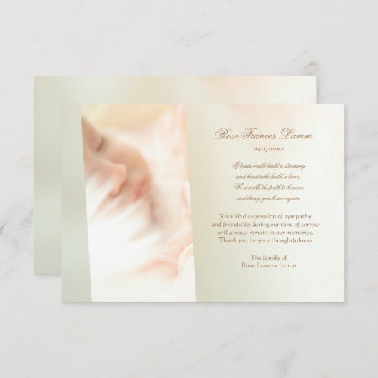 無くなった愛死別のサンキューカード サンキューカード (正面/裏面)